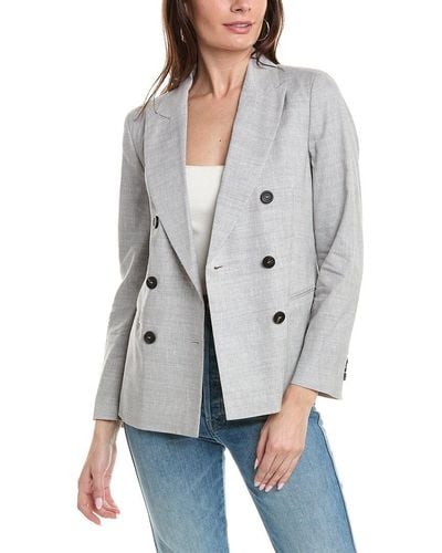 Peserico Linen & Wool-blend Blazer - Gray