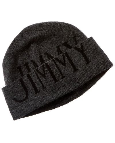 Jimmy Choo Jc Logo Wool & Cashmere-blend Beanie - Black