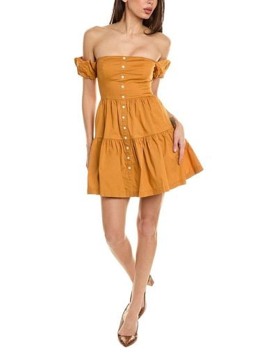 STAUD Elio Mini Dress - Orange