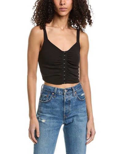 Project Social T Sully Ruched Front Rib Tank - Black