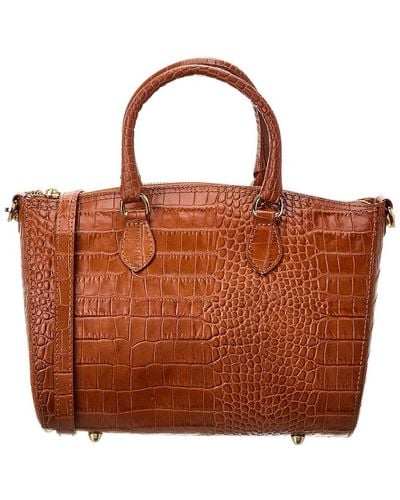 Persaman New York #1072 Leather Tote - Brown