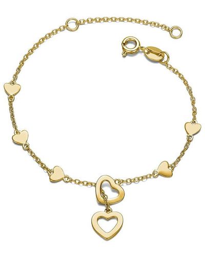 Rachel Glauber 14k Plated Heart Bracelet - Metallic
