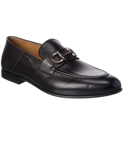 Ferragamo Gin Slip-on Leather Loafers - Black