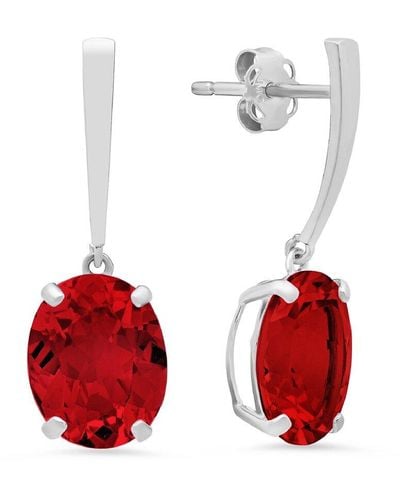 MAX + STONE Max + Stone 14k 5.40 Ct. Tw. Created Ruby Drop Earrings - Red