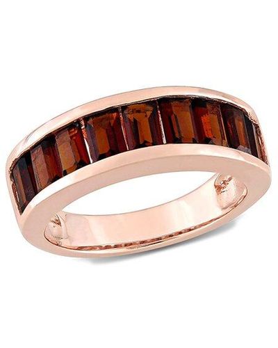 Rina Limor Plated 3.33 Ct. Tw. Garnet Semi-eternity Ring - Pink