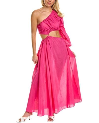 Matteau One-shoulder Silk-blend Maxi Dress - Pink