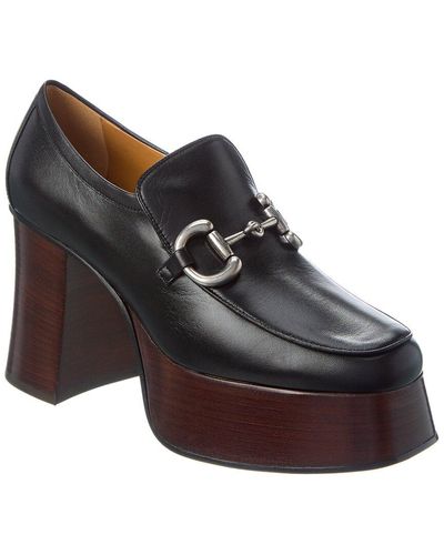 Gucci Horsebit Leather Platform Loafer - Black