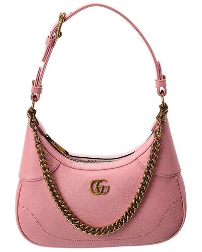 Gucci Aphrodite Small Leather Hobo Bag - Pink