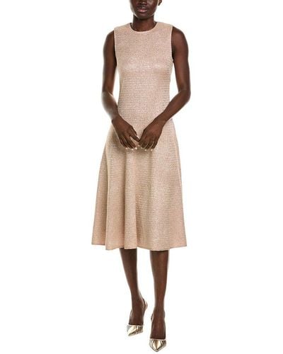 St. John Wool-blend A-line Dress - Natural