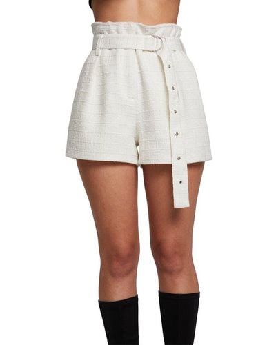 Chaser Brand Lurex Boucle Lombard Short - White