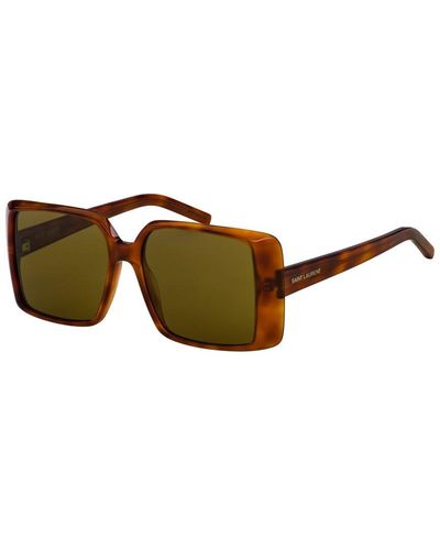 Saint Laurent Unisex Sl451 56mm Sunglasses - Brown