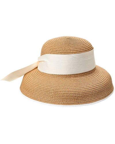 Surell Paper Straw Bell Sun Hat - White