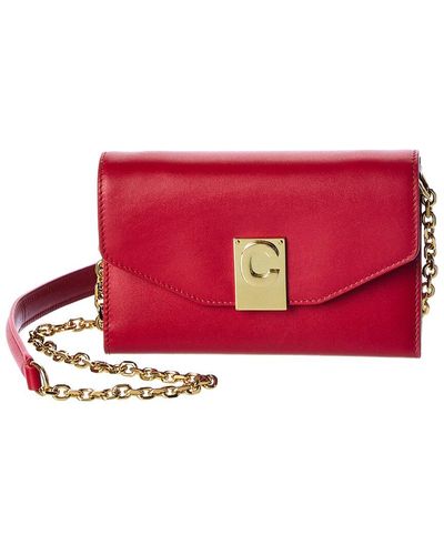 Celine Iphone X & Xs Leather Wallet On Chain - Red