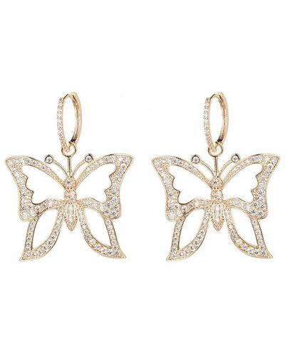 Eye Candy LA Edith Cz Butterfly Dangle Earrings - Metallic