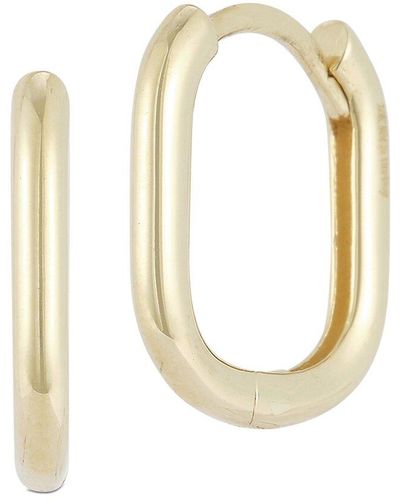 Ember Fine Jewelry 14k Oval Huggie Earrings - Metallic
