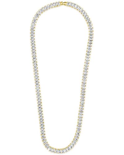 Sterling Forever 14k Plated Cz Marisol Tennis Necklace - White