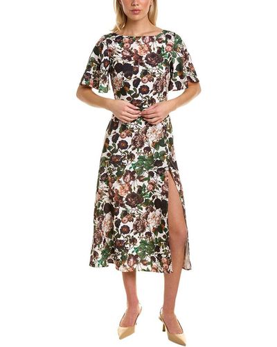 Alexia Admor Boatneck Flutter Sleeve A-line Dress - Multicolor