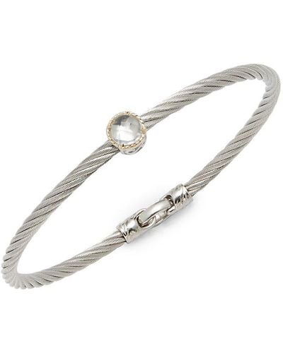 Alor Stainless Steel Single White Topaz Bracelet
