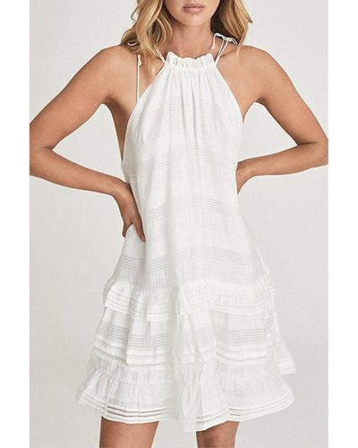 Reiss Gabriella Ruffle Resort Midi Dress - White