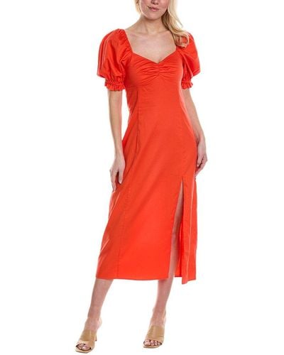 Saltwater Luxe Sweetheart Midi Dress - Red