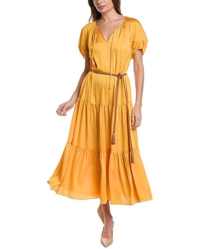 Lafayette 148 New York Pleated Dress - Yellow