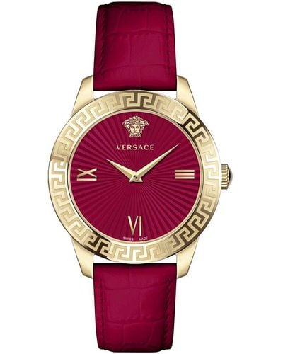 Versace Greca Signature Watch - Red