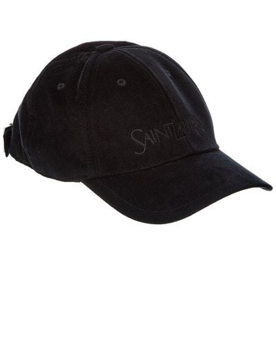 Saint Laurent Vintage Corduroy Cap - Black