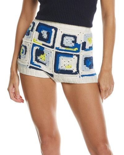 Sea Hayden Crochet Wool-blend Short - Blue