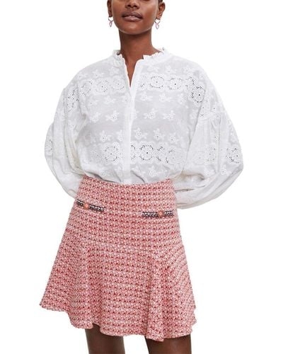 Maje Woven Skirt - White