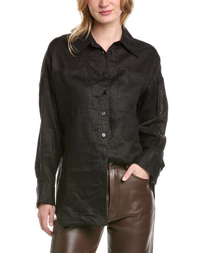 AllSaints Inez Linen Shirt - Black