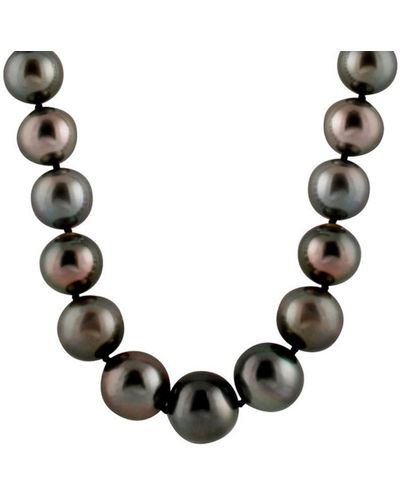 Splendid 14k 10-13mm Tahitian Pearl Necklace - Black