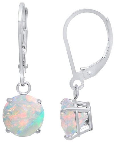 MAX + STONE Max + Stone Silver 0.50 Ct. Tw. Created Opal Dangle Earrings - White