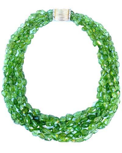 Arthur Marder Fine Jewelry 14k 0.50 Ct. Tw. Diamond & Peridot Necklace - Green