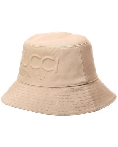Gucci Embossed Bucket Hat - Natural