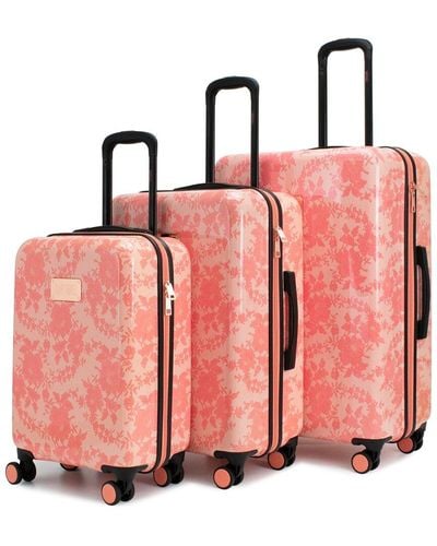 Badgley Mischka Expandable Luggage Set - Pink