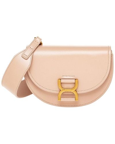 Chloé Marcie Mini Leather Shoulder Bag - Natural