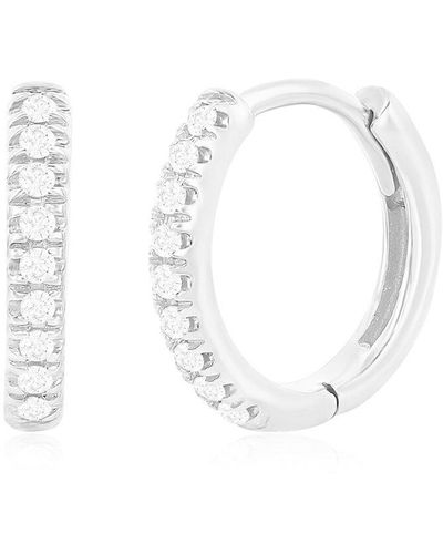 Nephora 14k 0.06 Ct. Tw. Diamond Huggie Earrings - White