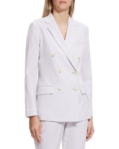 Theory Fitted Linen-blend Jacket - White