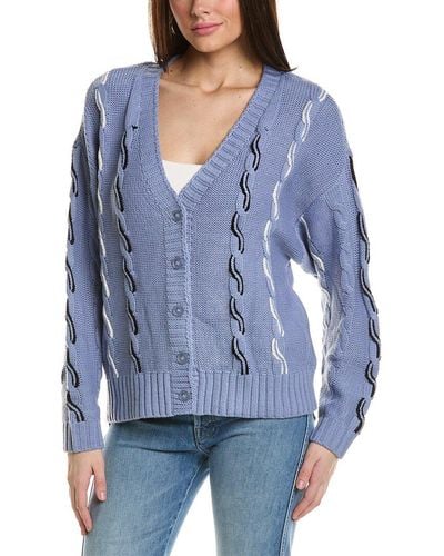 525 America Color Cable Cardigan - Blue