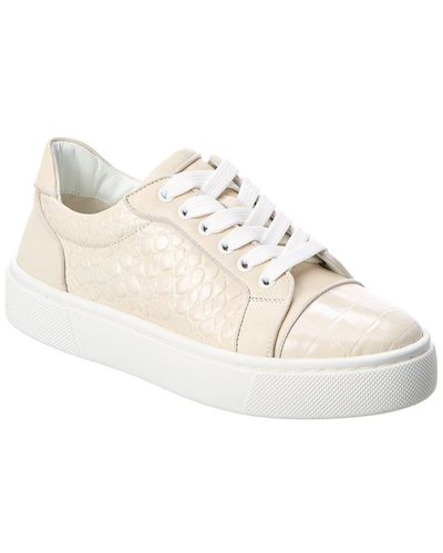 Christian Louboutin Vieirissima Orlato Croc-embossed Leather Sneaker - White