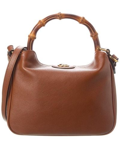 Gucci Diana Small Leather Shoulder Bag - Brown
