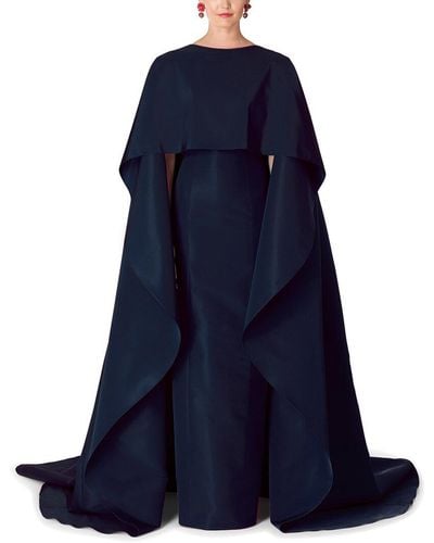 Carolina Herrera Silk Column Gown - Blue