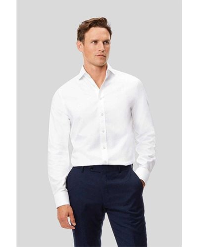 Charles Tyrwhitt Non-iron Herringbone Slim Fit Shirt - White