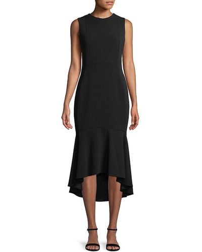 Calvin Klein Sleeveless Ruffle-hem Midi Dress - Black