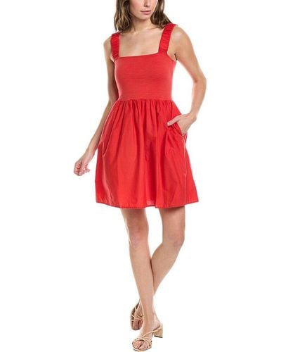 Nation Ltd Harlyn Babydoll Top Mini Dress - Red