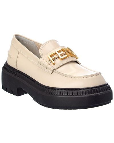 Fendi Graphy Leather Loafer - White