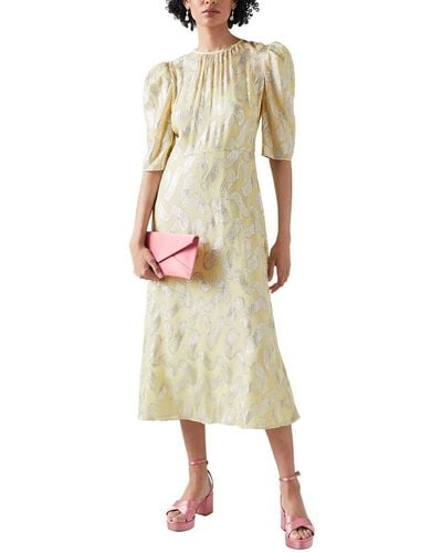 LK Bennett Glinda Silk-blend Dress - Natural