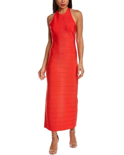 Hervé Léger Halter Icon Gown - Red
