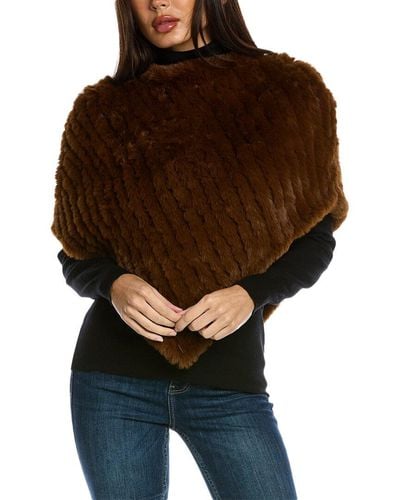Surell Knit Poncho - Brown