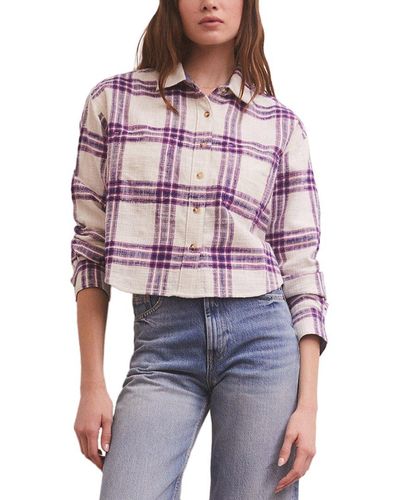 Z Supply Ethan Cropped Plaid Top - Red